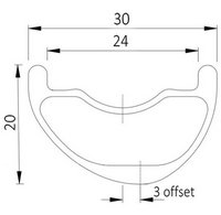 asymmetrisches 29er XC MTB Felgenprofil